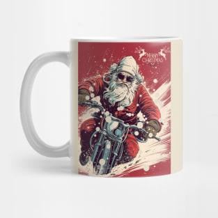 Santa Celebrate Christmas With Motorcycle Mug